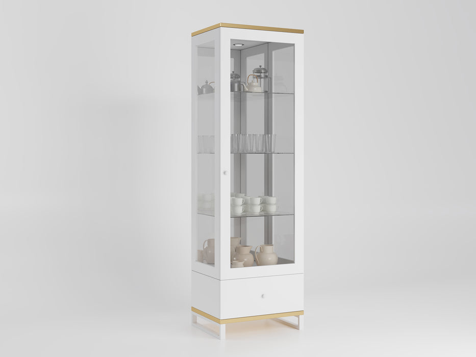 Gloss 15 Modern China Display Cabinet 81"H with LED Lighting