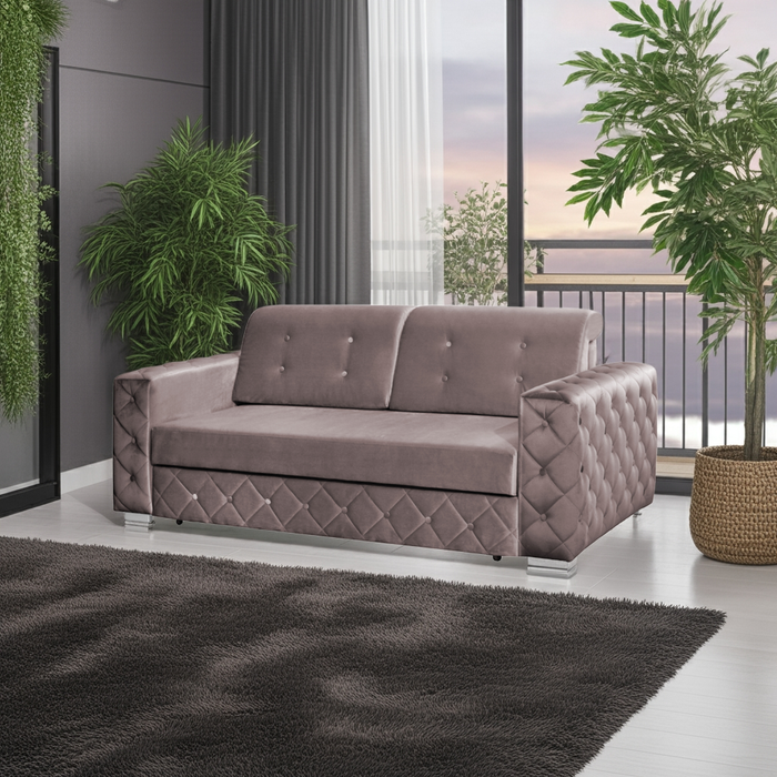 Karmen Queen Size Pull-Out Loveseat Sofa