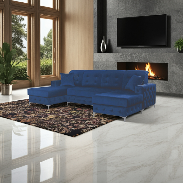 Verso 114" Wide Tufted U-Shape Sectional With Bed Comfort and Functionality Combined