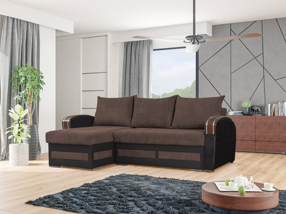 Tommy 94" Wide 2-Piece Sectional Sofa Bed with Storage Reversible