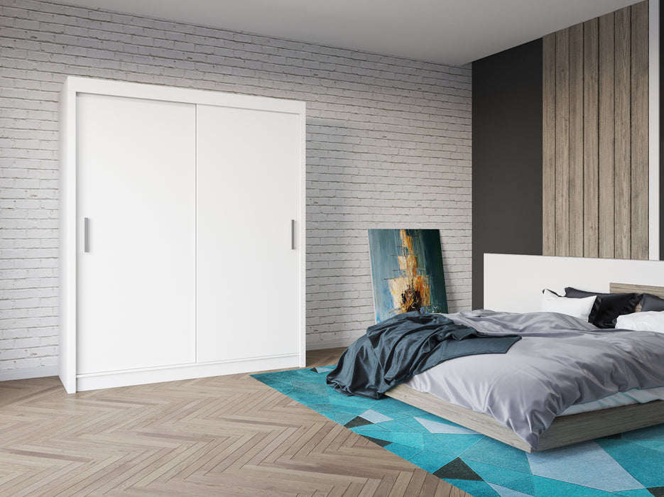 Classic Sliding Door Wardrobe in Gray, Black, Wenge, White Colors