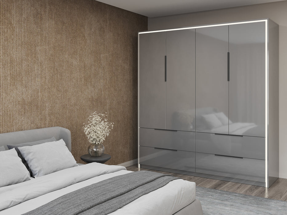 Modo Bi-Fold Gloss Door with LED Light Closet