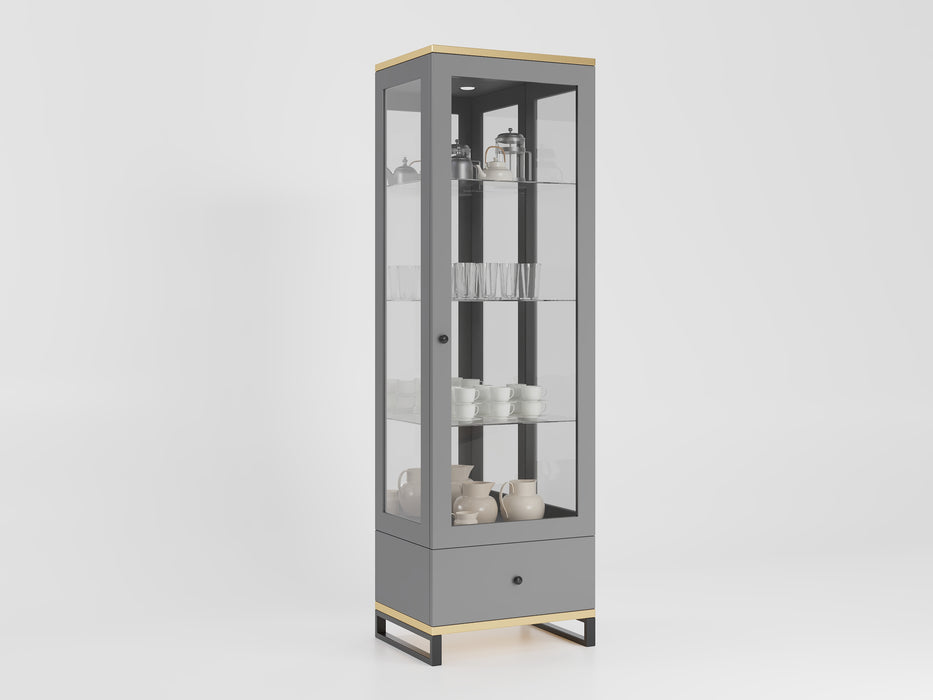 Gloss 15 Modern China Display Cabinet 81"H with LED Lighting
