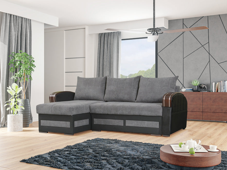 Tommy 94" Wide 2-Piece Sectional Sofa Bed with Storage Reversible