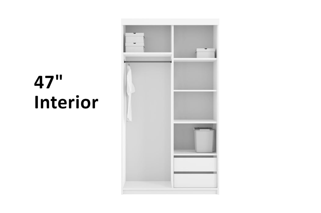 Modern Nova Sliding Door Wardrobe in White Gloss – Elegant Storage Solution