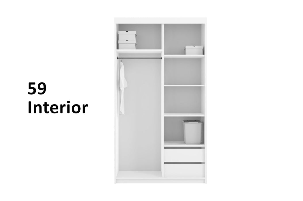 Modern Nova Sliding Door Wardrobe in White Gloss – Elegant Storage Solution