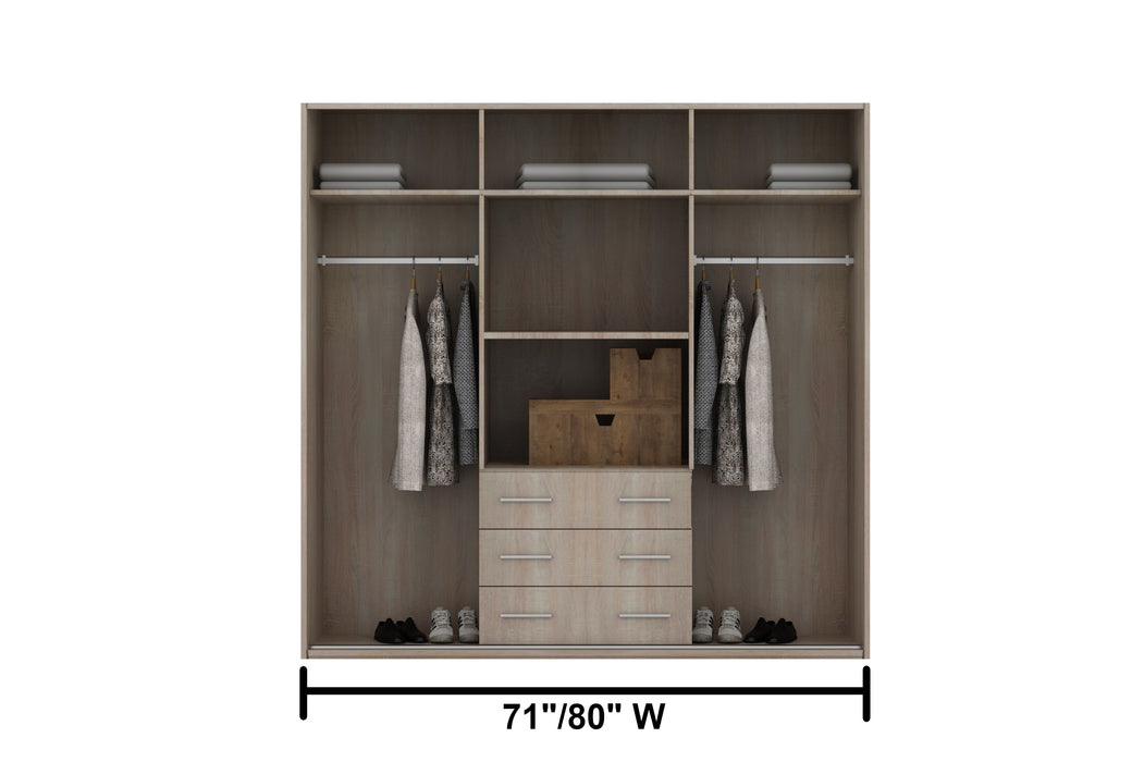 Orlando Glossy Closet Sizes Ranging 47"-80" in Black, White & Grey