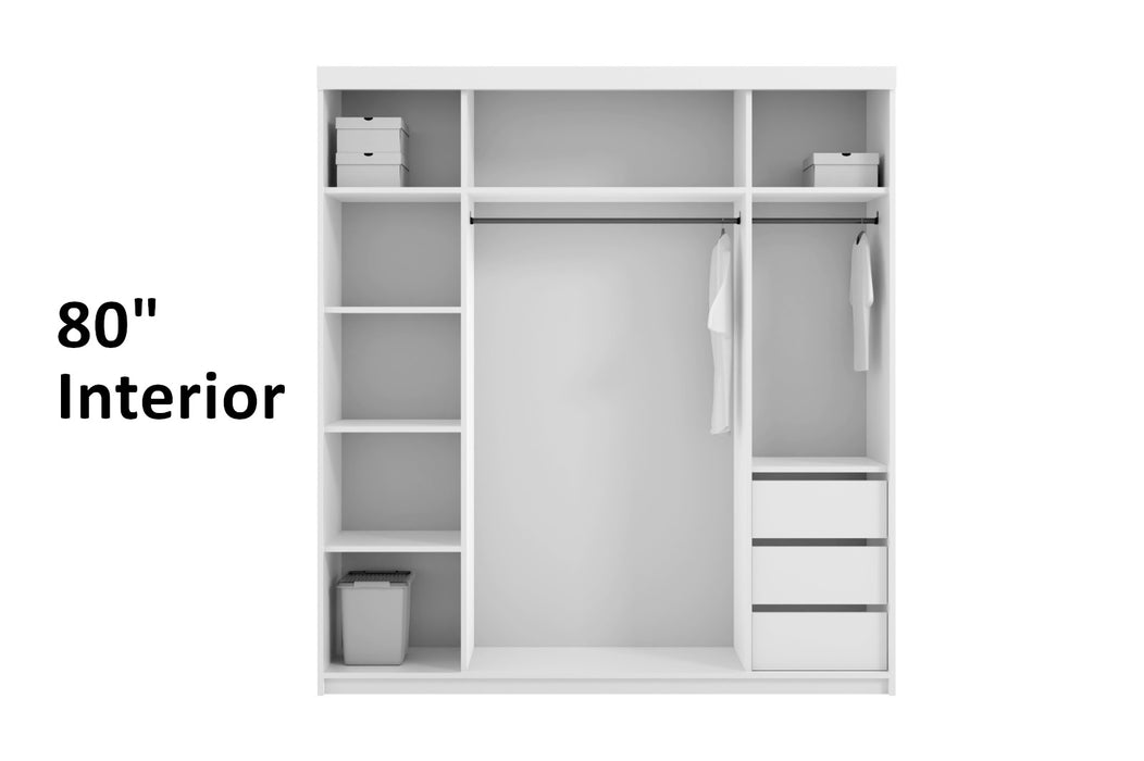 Modern Nova Sliding Door Wardrobe in White Gloss – Elegant Storage Solution