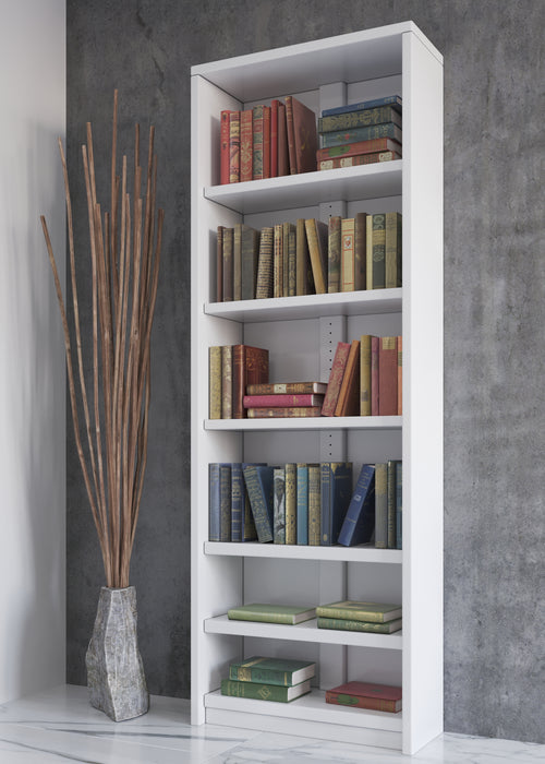 Modern Classic Bookcase 83" H , Door & Doorless, in White, Venge, Mahogany