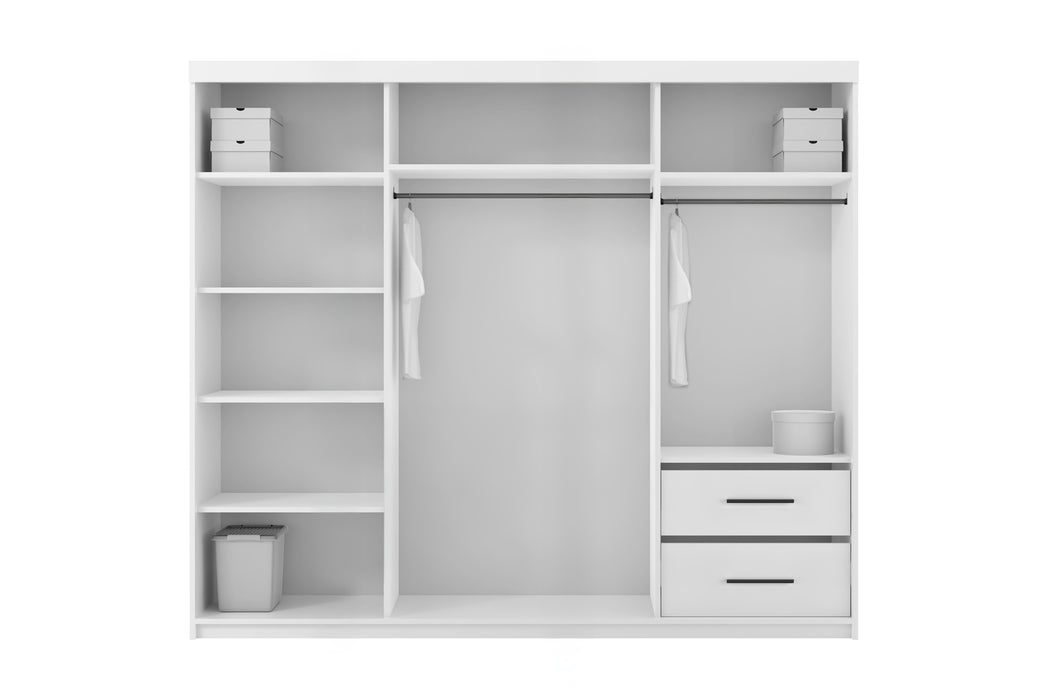 Modern Nova Sliding Door Wardrobe in White Gloss – Elegant Storage Solution