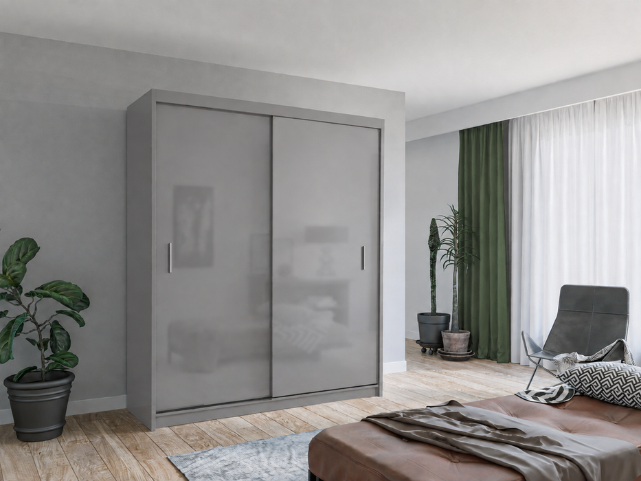 Classic Glossy Sliding Door Wardrobe | 47" - 99"W