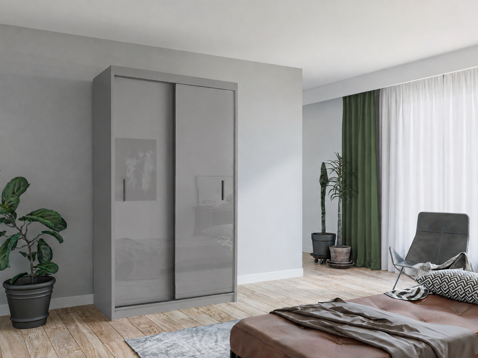 Classic Glossy Sliding Door Wardrobe | 47" - 99"W