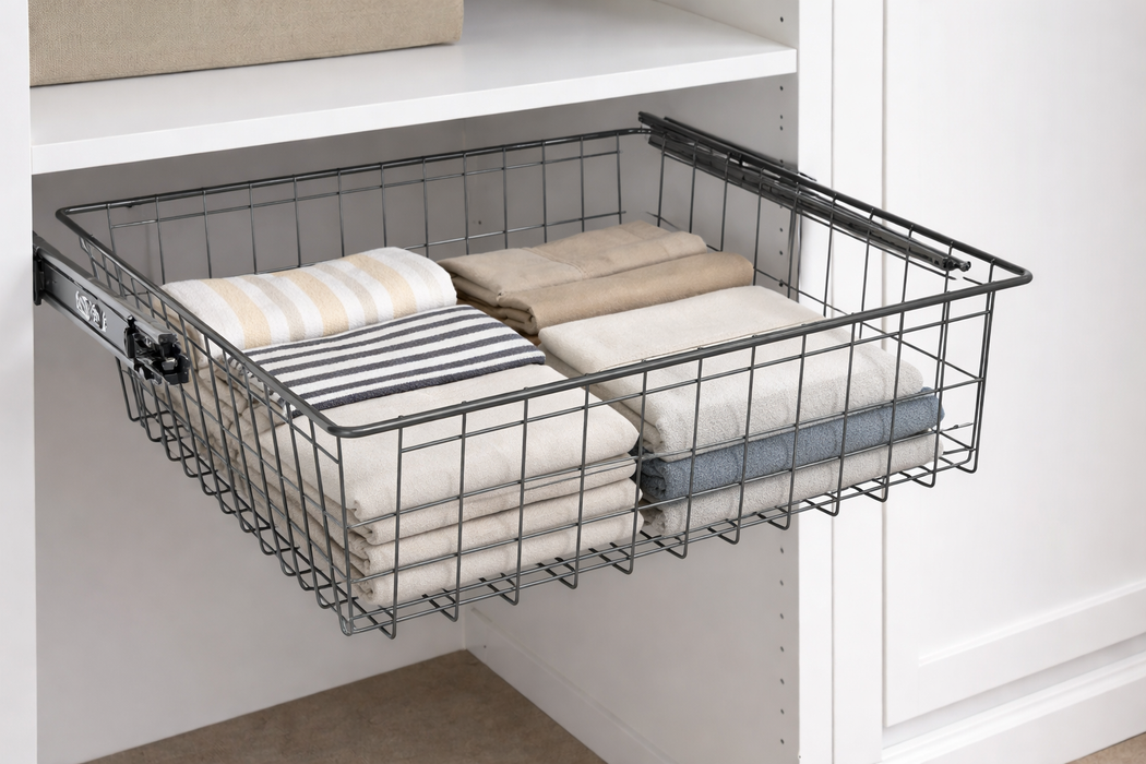 Sliding Wire Storage Basket Insert for 80" Closet Systems