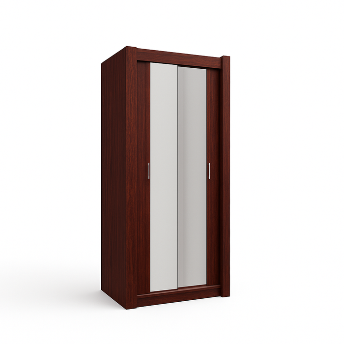 Chico Sliding Door Mirrored Wardrobe in Gray, Black, Wenge, White Colors