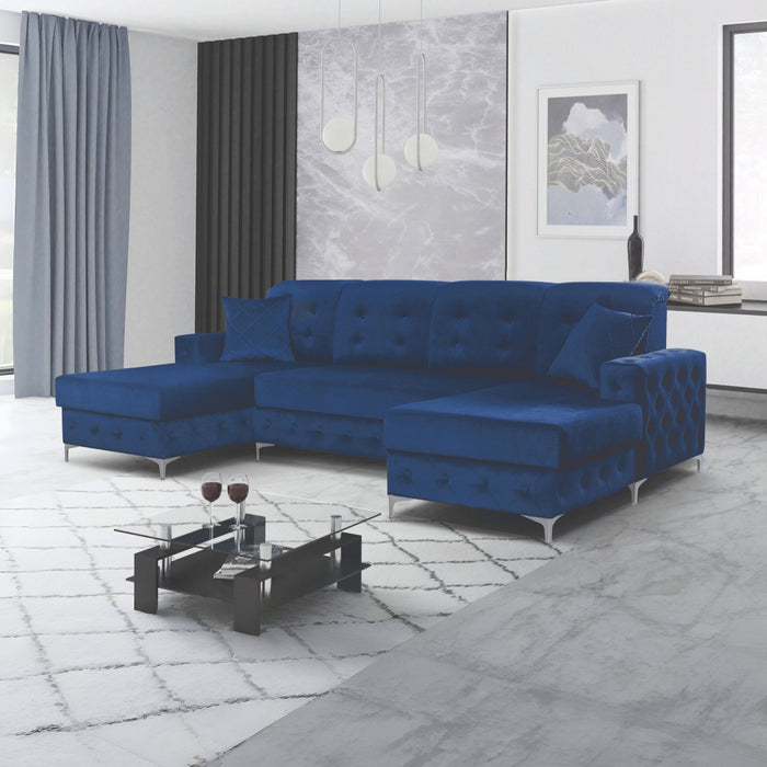 Verso 114" Wide Tufted U-Shape Sectional With Bed Comfort and Functionality Combined