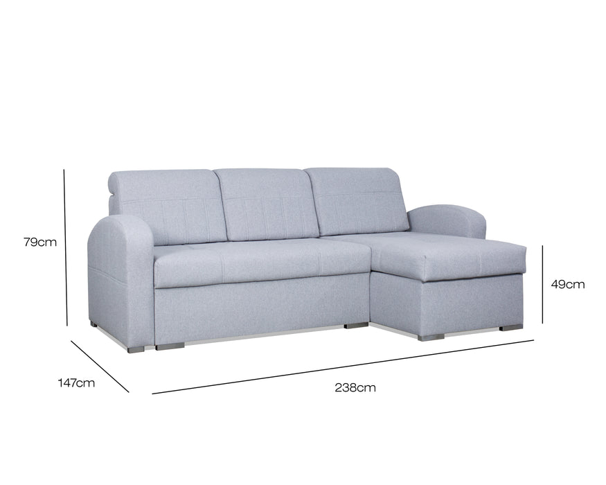 Denis Reversible Convertible Sectional with Full-Size Sleeper – Stylish & Functional Sofa