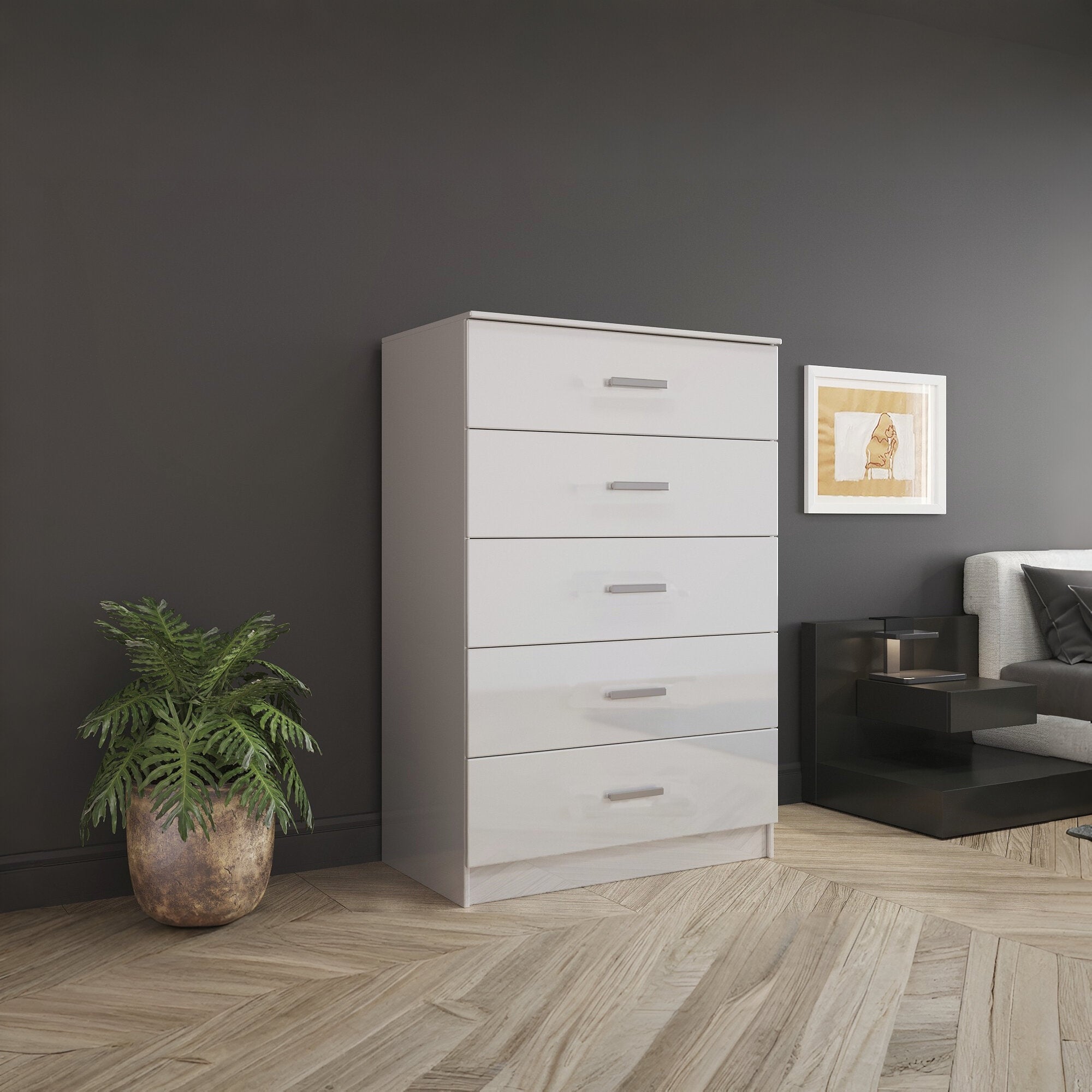 Skyler Designs Jumbo Gloss White Drawer Chest