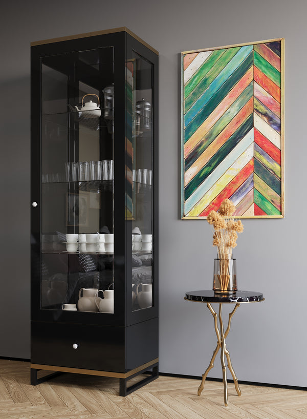 Gloss 15 Modern China Display Cabinet 81"H with LED Lighting