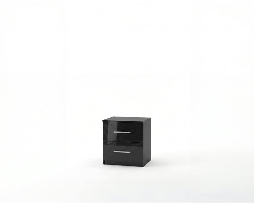 Melbourne White 2-Drawer Nightstand | Glossy Front