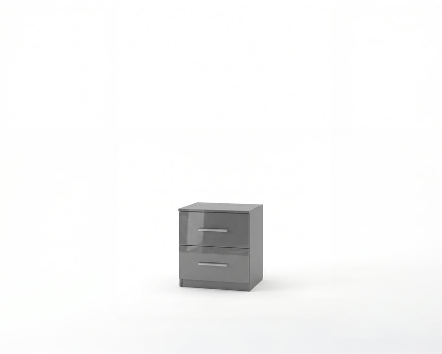 Melbourne White 2-Drawer Nightstand | Glossy Front