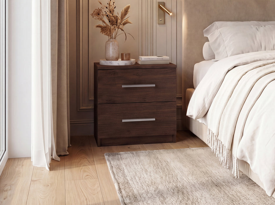 Melbourne White 2-Drawer Nightstand | Glossy Front
