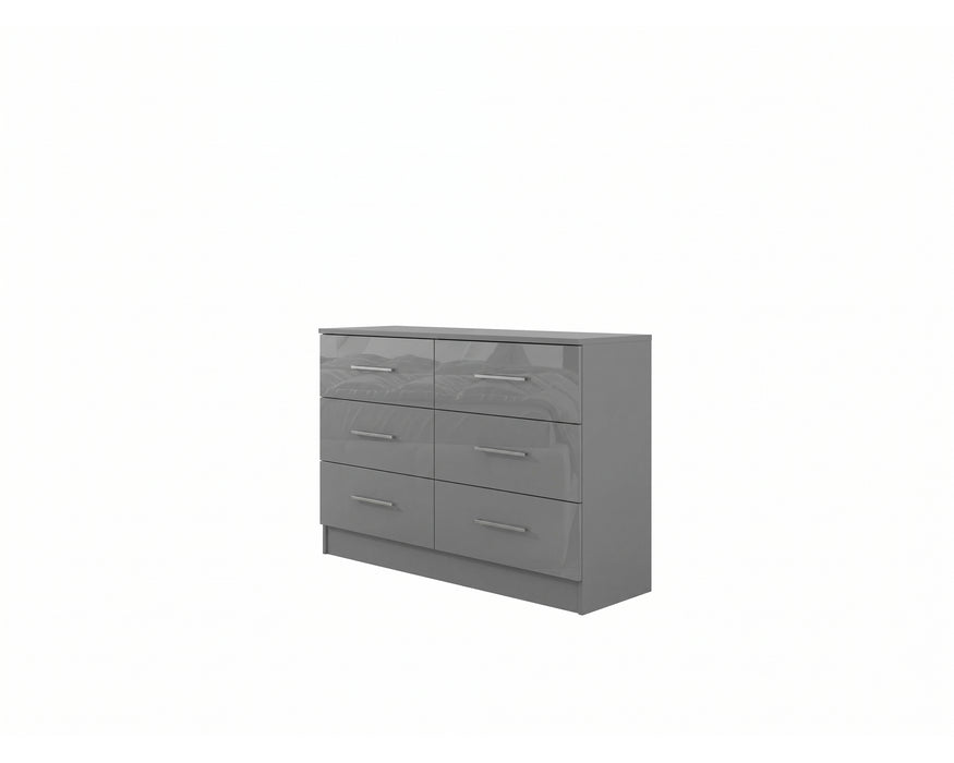 Melbourne White 6-Drawer Dresser | Glossy Front (47”/60”)