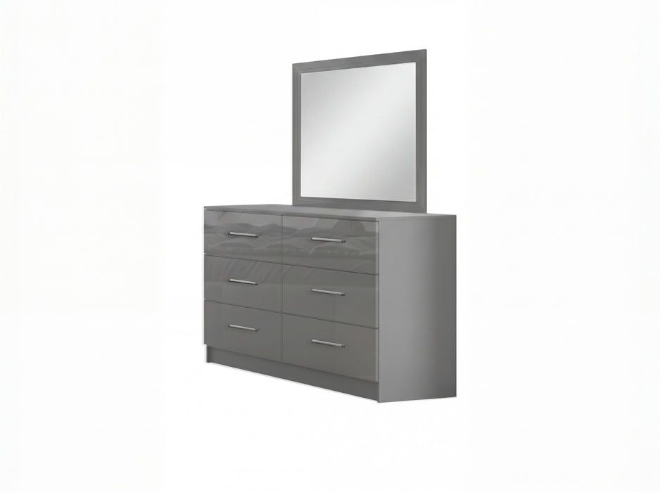 Melbourne White 6-Drawer Dresser | Glossy Front (47”/60”)