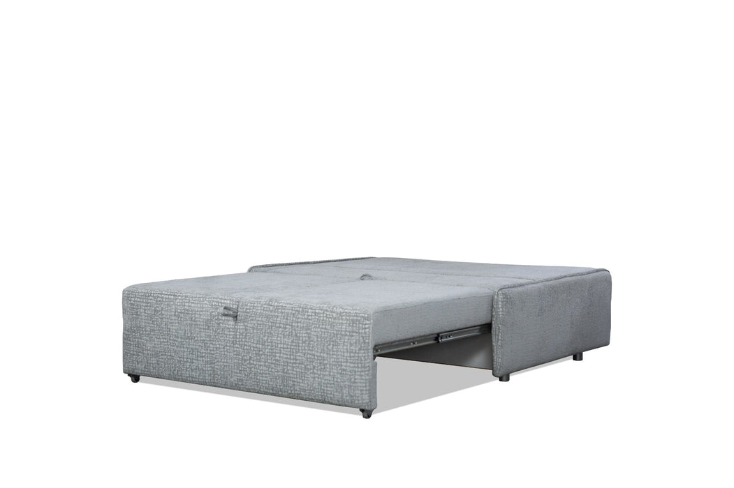 Sara 61" Sleeper Sofa Bed – Compact Grey Loveseat Futon with 55" x 81" Sleep Surface