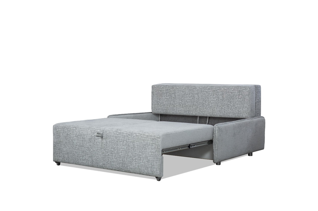 Sara 61" Sleeper Sofa Bed – Compact Grey Loveseat Futon with 55" x 81" Sleep Surface