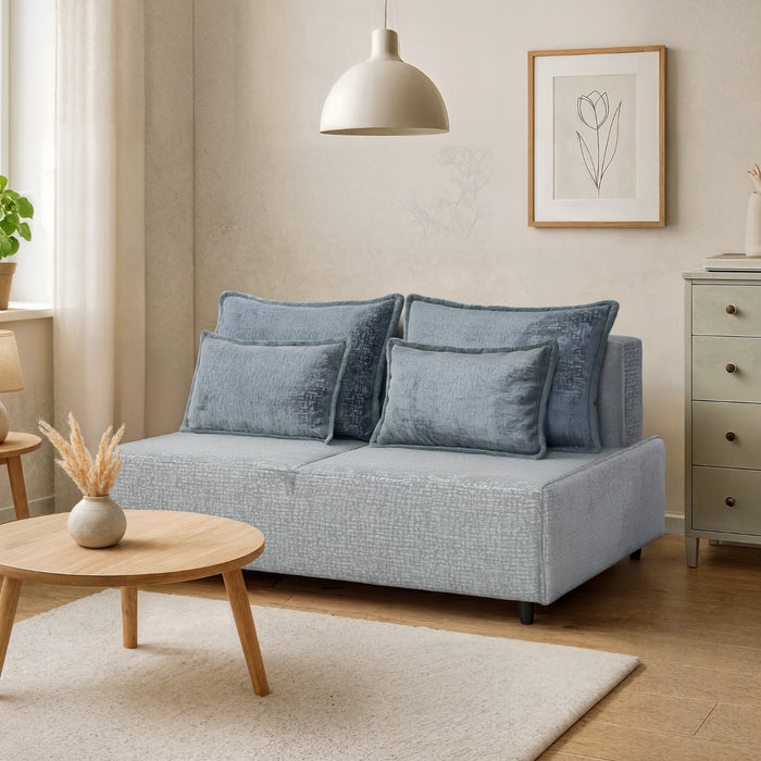 Sara 61" Sleeper Sofa Bed – Compact Grey Loveseat Futon with 55" x 81" Sleep Surface