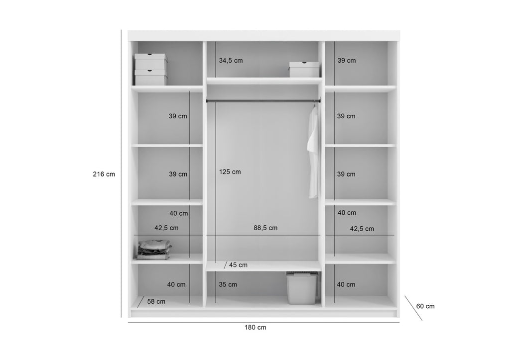 Paris Modern Closet in 63" & 71", Mirror & Mirrorless NEW