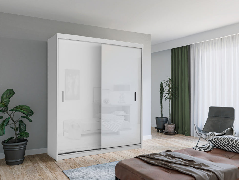Classic Sliding Door Wardrobe in Gray, Black, Wenge, White Colors