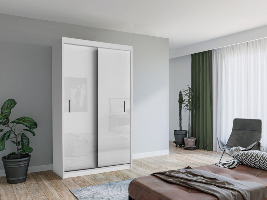 Classic Sliding Door Wardrobe in Gray, Black, Wenge, White Colors