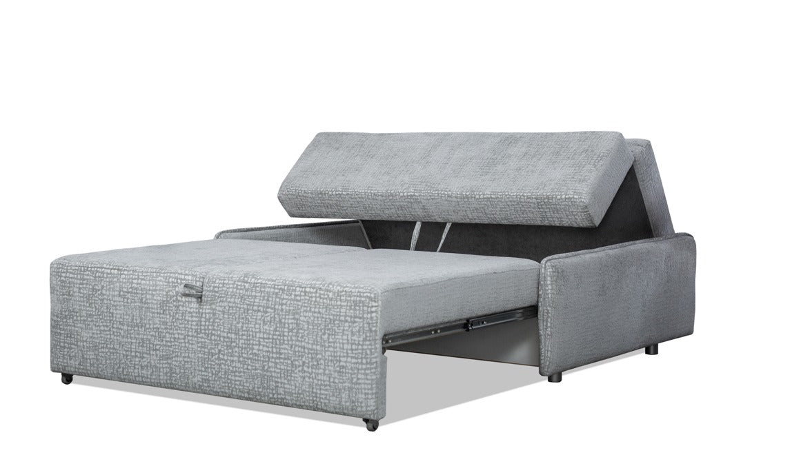 Sara 61" Sleeper Sofa Bed – Compact Grey Loveseat Futon with 55" x 81" Sleep Surface