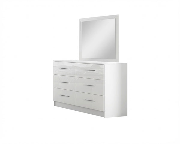 Melbourne White 6-Drawer Dresser | Glossy Front (47”/60”)