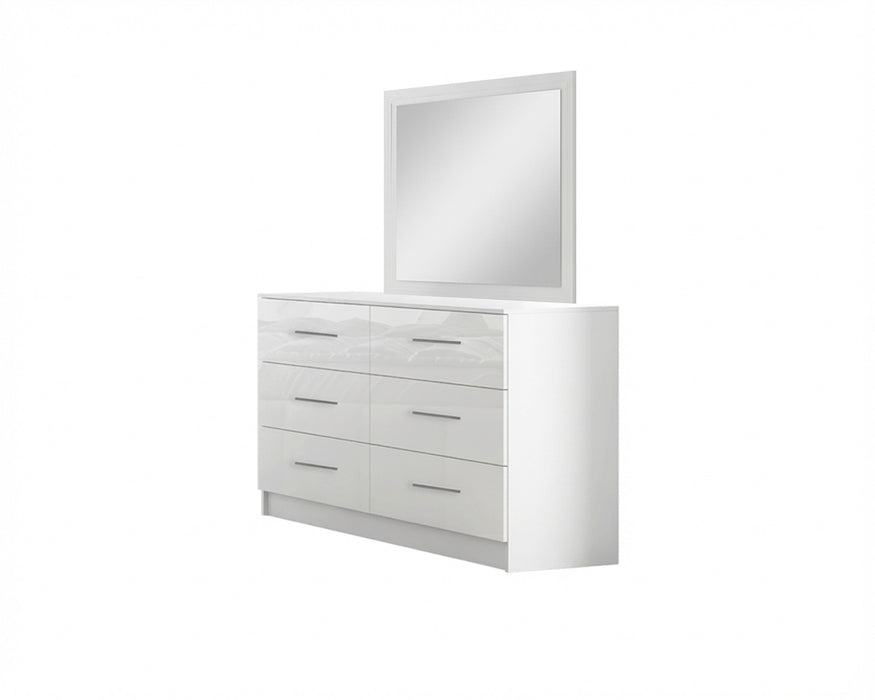 Melbourne White 6-Drawer Dresser | Glossy Front (47”/60”)
