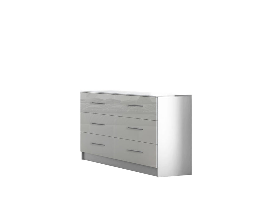 Melbourne White 6-Drawer Dresser | Glossy Front (47”/60”)