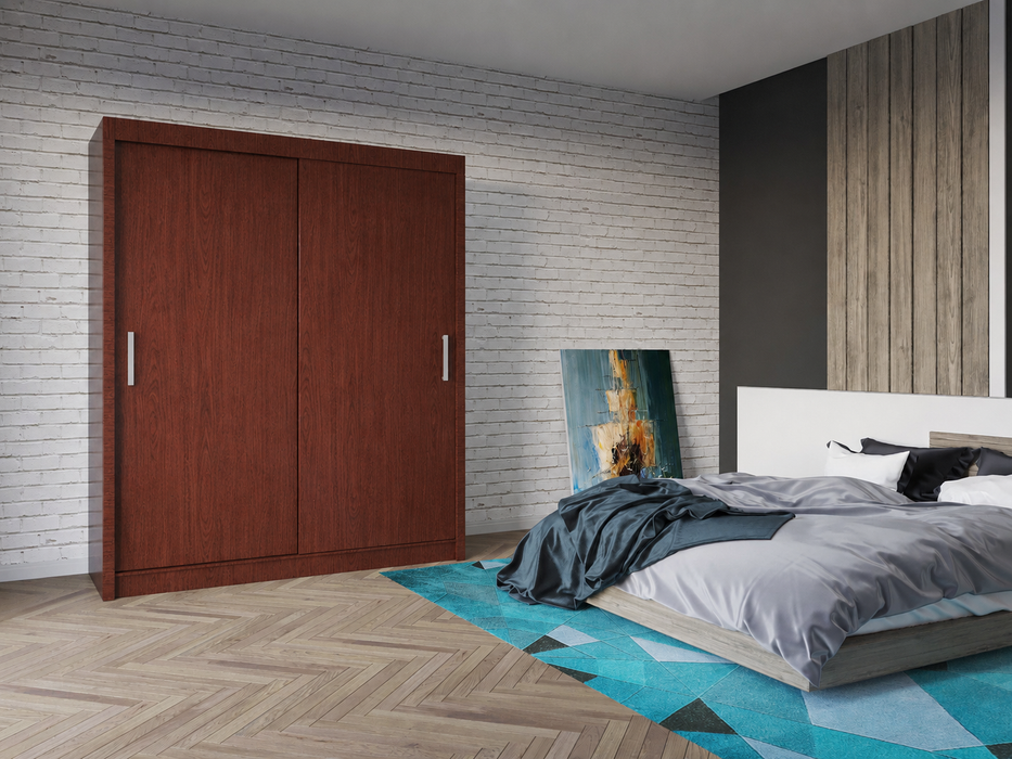 Classic Sliding Door Wardrobe in Gray, Black, Wenge, White Colors