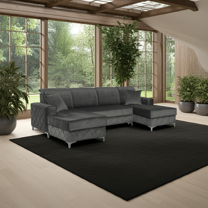 Sectional | 114" | Alfredo Deluxe | Convertible | Luxurious | Storage