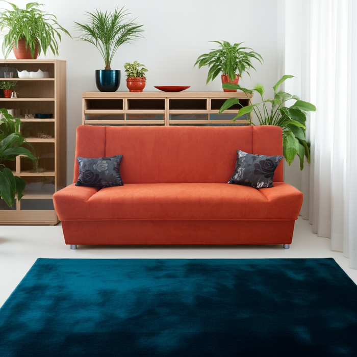 Natalia Armless Sofa: Simplicity and Versatility In Gray, Brown, Red, Orange, & Black Color
