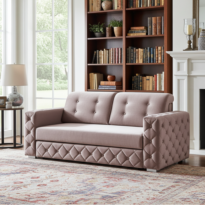 Karmen Queen Size Pull-Out Loveseat Sofa