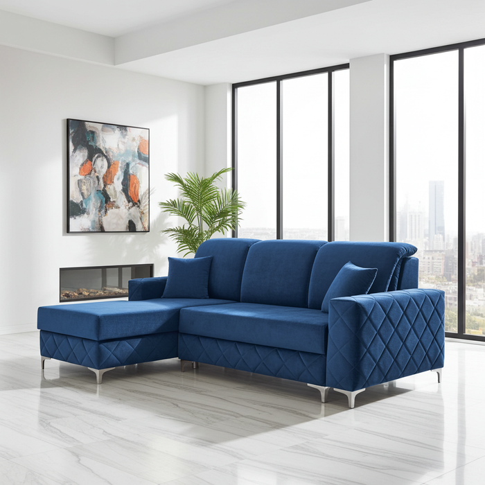 93" Sectional | Alfredo | Luxurious | Plush Upholstered | Convertible