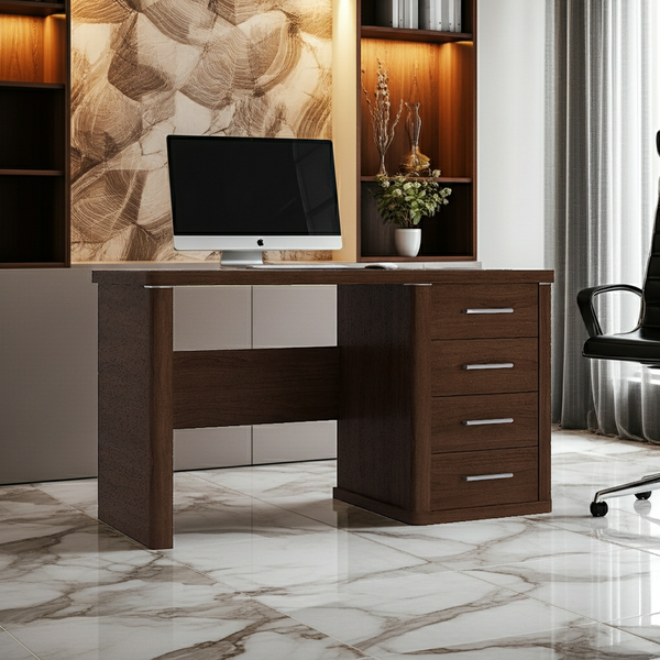 Optima Computer Desk | 4-Drawer | Rounded Corners | 53x21x31 in
