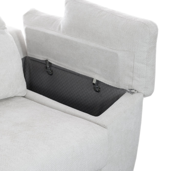 Leo Sofa Sectional 128" L-Shape Sectional Sofa with Storage and Style in Beige