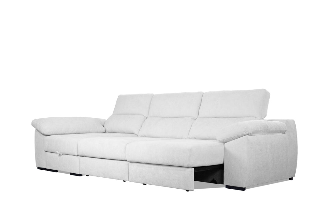 Leo Sofa Sectional 128" L-Shape Sectional Sofa with Storage and Style in Beige