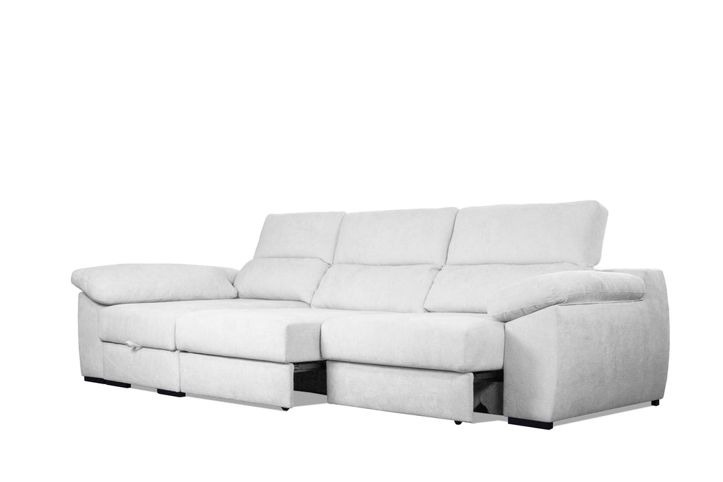 Leo Sofa Sectional 128" L-Shape Sectional Sofa with Storage and Style in Beige