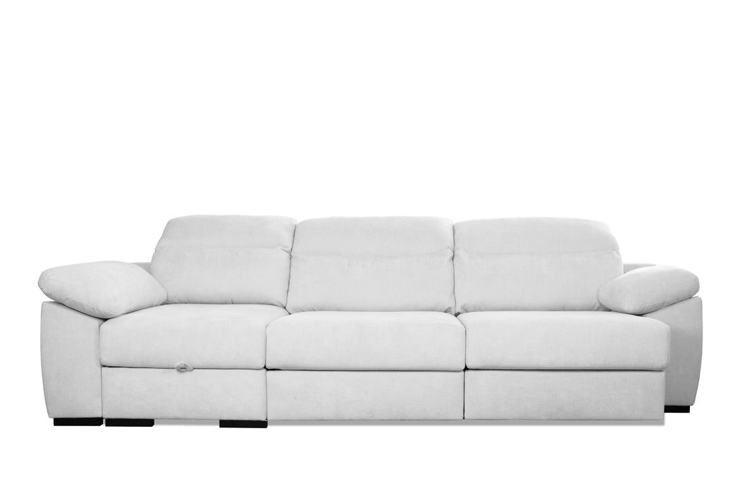 Leo Sofa Sectional 128" L-Shape Sectional Sofa with Storage and Style in Beige