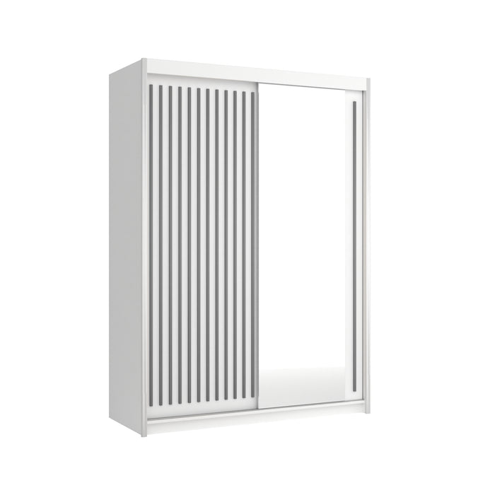 Royal Contemporary Mirrored Sliding Armoire for Bedroom 59"-80"
