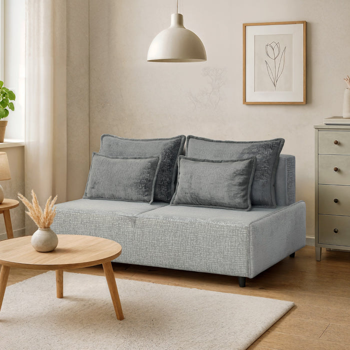 Sara 61" Sleeper Sofa Bed – Compact Grey Loveseat Futon with 55" x 81" Sleep Surface