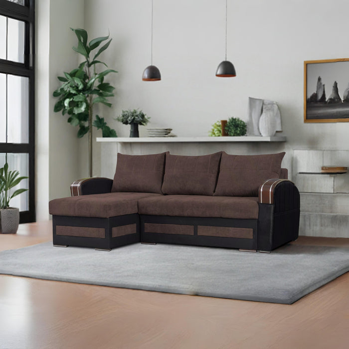 Tommy 94" Wide 2-Piece Sectional Sofa Bed with Storage Reversible